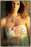 Style "In Paris" Close up of Vintage Kimono and Love Necklaces